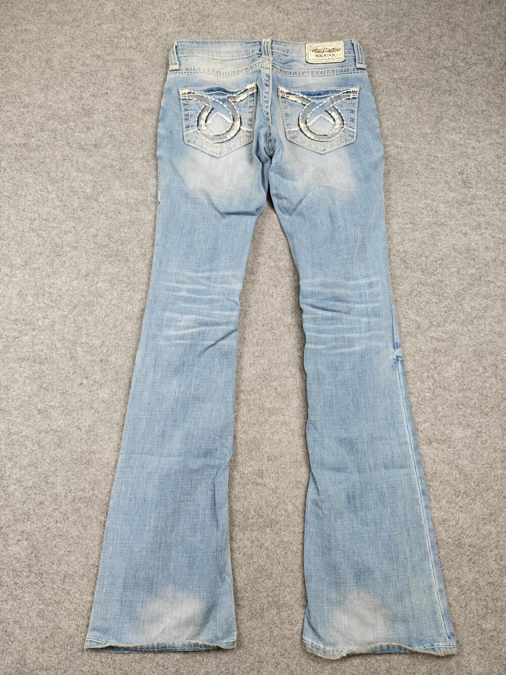 BIG STAR Jeans Womens 26 Blue Liv Boot Slim Bootcut Distressed 33 Inseam - Picture 6 of 12
